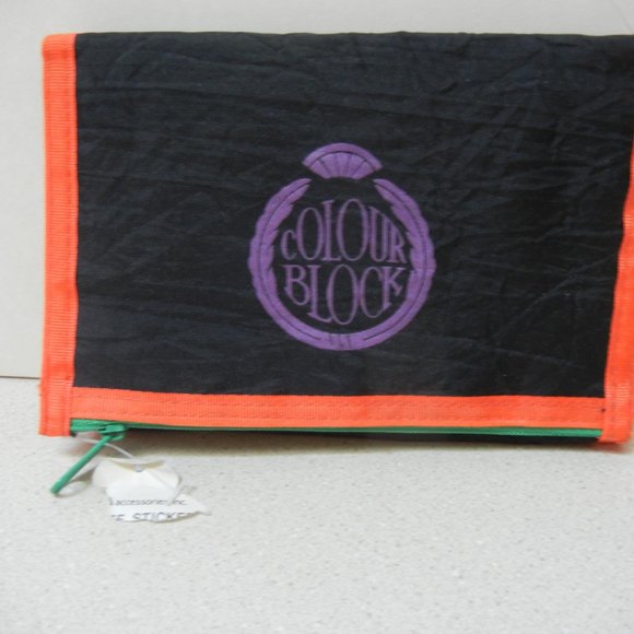 Vintage 1980's NWT Nylon Tri Fold Hook & Loop Wallet Pockets Key Ring CC ID Slot - Picture 4 of 12